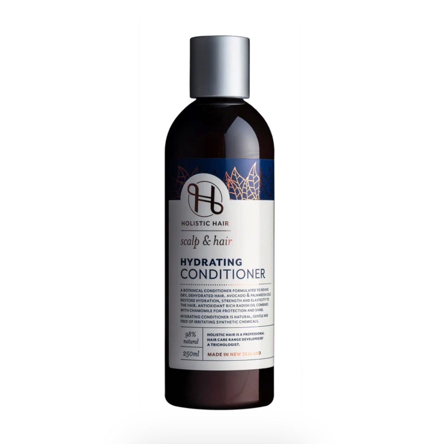 250mL bottle of Holistic Hair Hydrating conditioner on white background. 